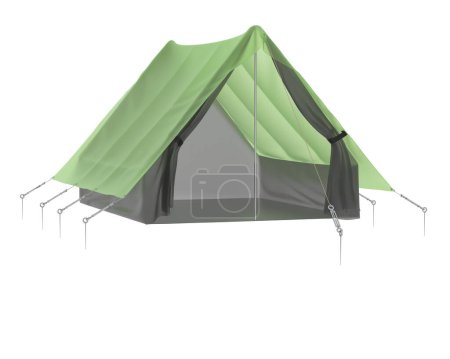 Téléchargez les photos : Tente moderne isolée sur fond. rendu 3d - illustration - en image libre de droit