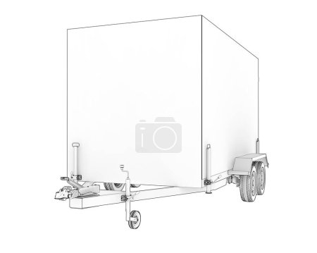Photo for Cargo troller auto isolated on white background. 3d rendering - illustration - Royalty Free Image
