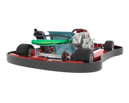 Photo for Race kart isolated on background. 3d rendering - illustration - Royalty Free Image