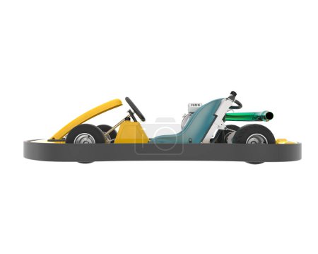 Photo for Race kart isolated on background. 3d rendering - illustration - Royalty Free Image