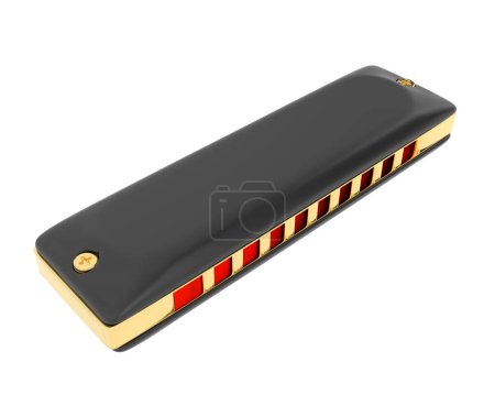 Photo for Clasic harmonica isolated on background . 3d rendering - illustration - Royalty Free Image