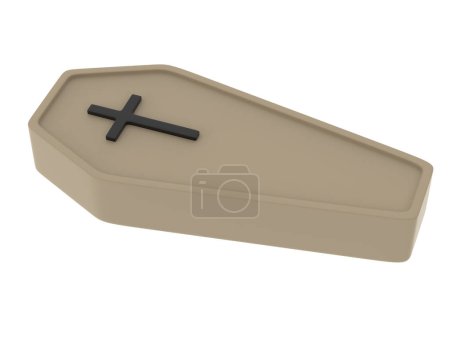 Photo for Closed coffin isolated on background. 3d rendering - illustration - Royalty Free Image