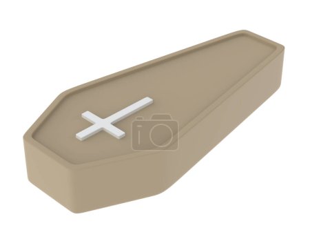 Photo for Closed coffin isolated on background. 3d rendering - illustration - Royalty Free Image