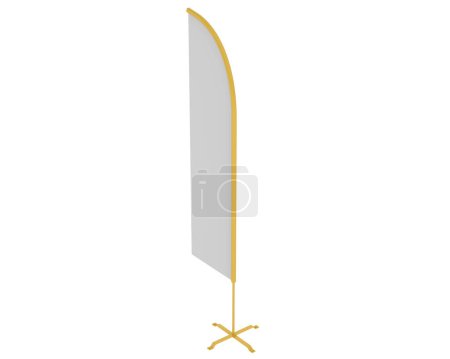 Photo for Feather flag isolated on background. 3d rendering - illustration - Royalty Free Image