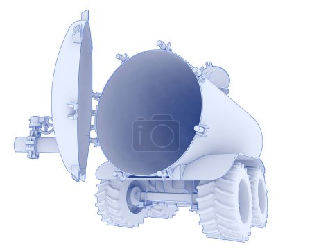 Photo for Fuel tank wheels isolated on background. 3d rendering - Royalty Free Image