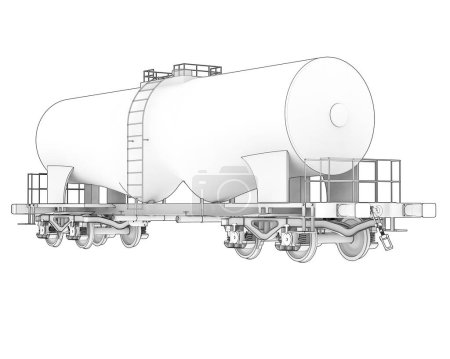 Photo for Fuel wagon isolated on background. 3d rendering - illustration - Royalty Free Image