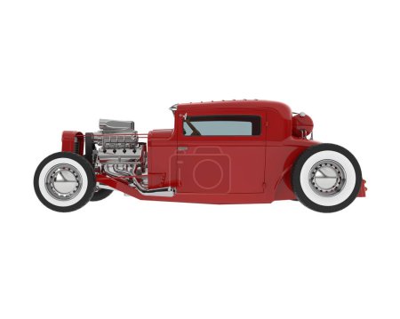 Photo for Hot rod isolated on background. 3d rendering - illustration - Royalty Free Image