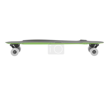 Photo for Longboard isolated on white background. 3d rendering - illustration - Royalty Free Image