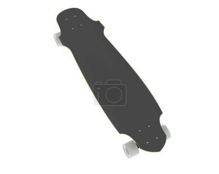 Photo for Longboard isolated on white background. 3d rendering - illustration - Royalty Free Image