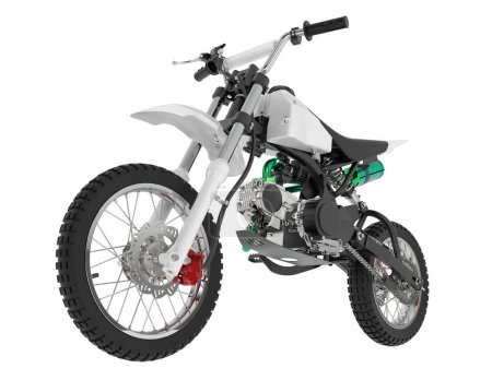 Photo for Motocross bike isolated on background. 3d rendering - illustration - Royalty Free Image