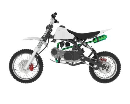 Foto de Bicicleta de motocross aislada sobre fondo. representación 3d - ilustración - Imagen libre de derechos