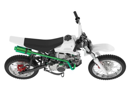 Photo for Motocross bike isolated on background. 3d rendering - illustration - Royalty Free Image