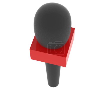 Téléchargez les photos : Microphone de nouvelles isolé. rendu 3d - illustration - en image libre de droit