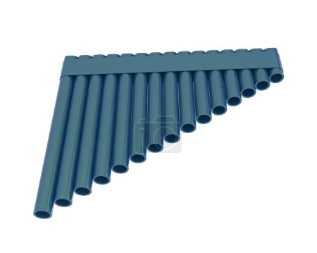 Photo for Pan flute isolated on background. 3d rendering - illustration - Royalty Free Image