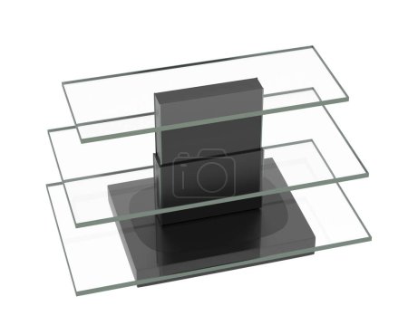 Téléchargez les photos : Table rectangulaire isolée en arrière-plan. rendu 3d - illustration - en image libre de droit