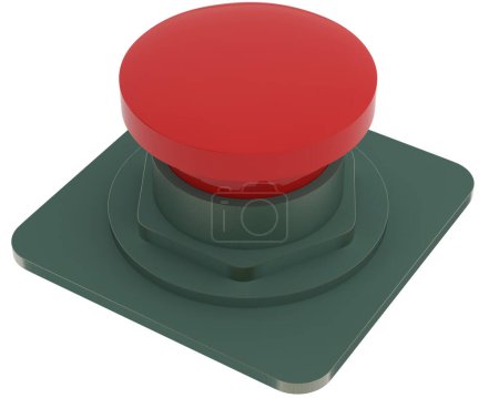 Photo for 3d rendering illustration. red button - Royalty Free Image