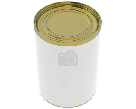 Photo for Soup can isolated on background. 3d rendering - illustration - Royalty Free Image