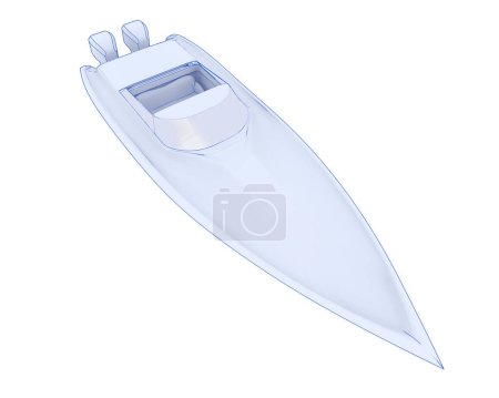 Photo for Speedboat isolated on background. 3d rendering - illustration - Royalty Free Image
