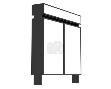 Téléchargez les photos : Double bannière stand isolé sur fond. rendu 3d - illustration - en image libre de droit