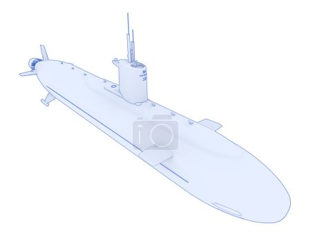 Photo for Submarine isolated on white background - Royalty Free Image
