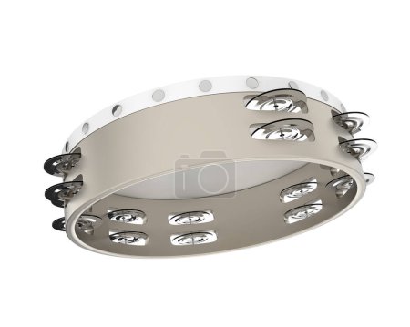 Photo for Tambourine isolated on background. 3d rendering - illustration - Royalty Free Image