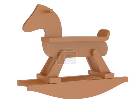 Foto de Modelo marrón 3d de juguete de caballo de carreras - Imagen libre de derechos