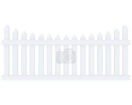 Photo for White fence with a fence. - Royalty Free Image