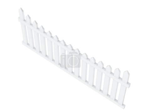 Foto de 3 d representación de valla decorativa blanca aislada en un fondo blanco - Imagen libre de derechos