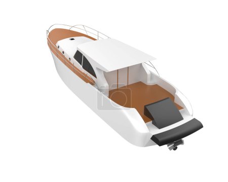 Photo for Yacht boat isolated on white background. 3d rendering illustration - Royalty Free Image