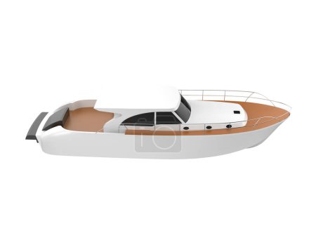 Photo for Yacht boat isolated on white background. 3d rendering illustration - Royalty Free Image
