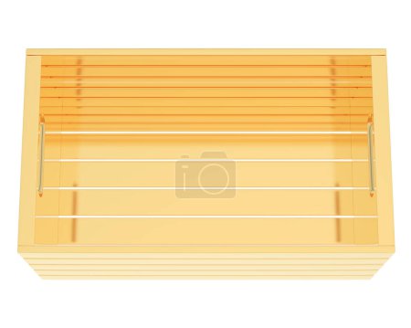 Téléchargez les photos : Boîte moderne en planches isolées sur fond blanc - en image libre de droit