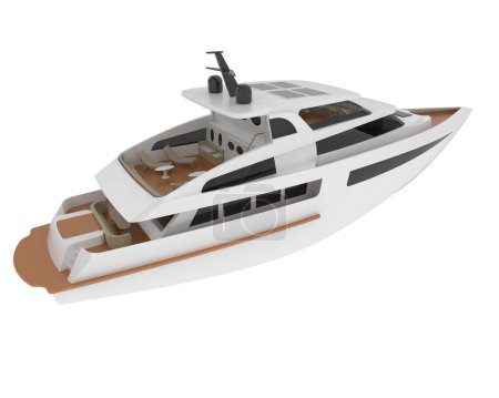 Photo for 3d model of luxury yacht isolated on white background - Royalty Free Image