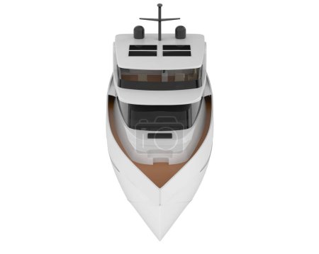 Photo for 3d model of luxury yacht isolated on white background - Royalty Free Image