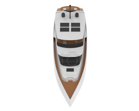 Téléchargez les photos : Modèle 3D de yacht de luxe isolé sur fond blanc - en image libre de droit