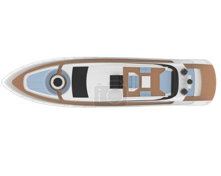 Téléchargez les photos : Yacht 3d isolé sur fond blanc - en image libre de droit