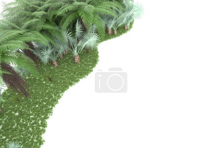 Téléchargez les photos : Forêt tropicale isolée sur fond. rendu 3d - illustration - en image libre de droit