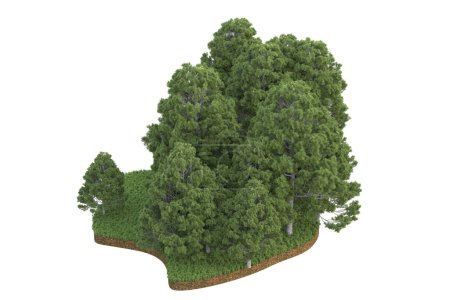 Photo for 3d rendering of a green trees isolated on white background - Royalty Free Image