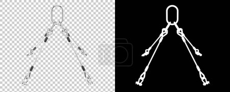 Photo for Crane wire isolated on white background. 3d rendering - illustration - Royalty Free Image