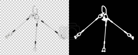 Photo for Crane wire isolated on white background. 3d rendering - illustration - Royalty Free Image