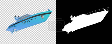 Photo for Two 3d models of super yachts isolated on white background - Royalty Free Image