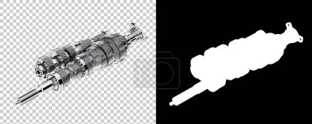 Photo for 6 Speed transmission on white background. 3d rendering - illustration - Royalty Free Image
