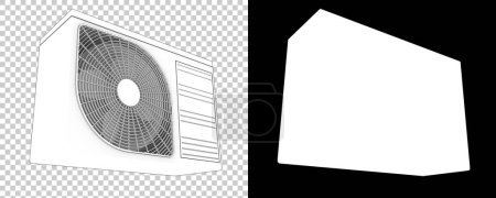Téléchargez les photos : Modèles 3D de ac. ventilateurs climatiseur isolé sur fond blanc - en image libre de droit
