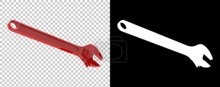Photo for Adjustable spanner isolated on white background. 3d rendering - illustration - Royalty Free Image