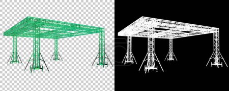 Photo for Aluminum structure frame isolated on white background. 3d rendering - illustration - Royalty Free Image