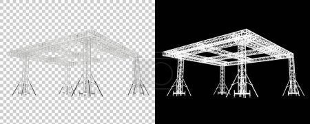 Téléchargez les photos : Structure en aluminium isolée sur fond blanc. rendu 3d - illustration - en image libre de droit