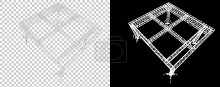 Téléchargez les photos : Structure en aluminium isolée sur fond blanc. rendu 3d - illustration - en image libre de droit