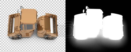 Photo for Road roller on black and white background - Royalty Free Image