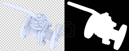 Photo for Ball valve isolated on white background. 3d rendering - illustration - Royalty Free Image