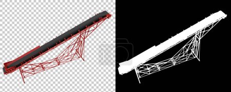 Téléchargez les photos : Construction de convoyeur à bande. Illustration de rendu 3D. machines d'usine - en image libre de droit