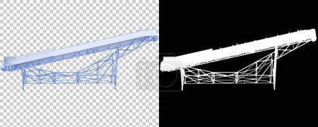 Photo for Belt conveyor construction. 3d rendering illustration. factory machinery - Royalty Free Image